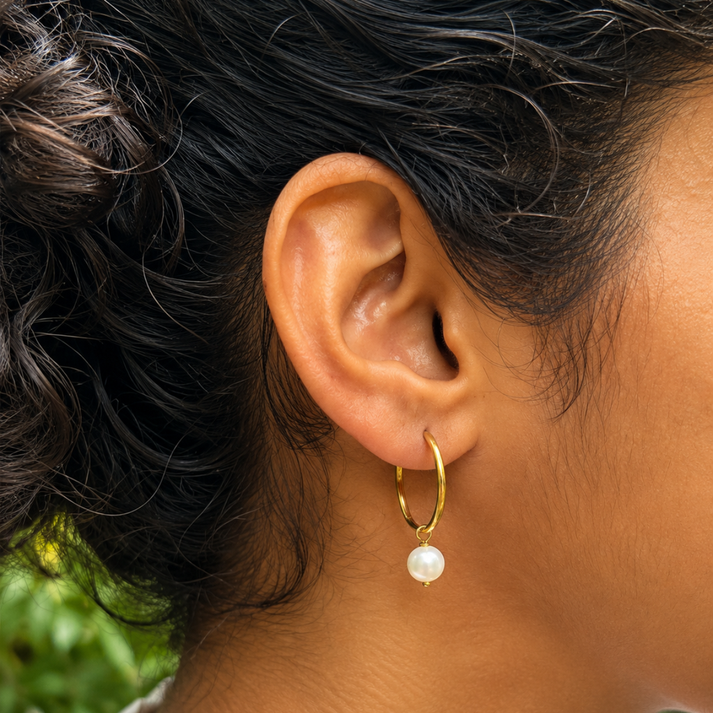 out and about drop hoop earrings