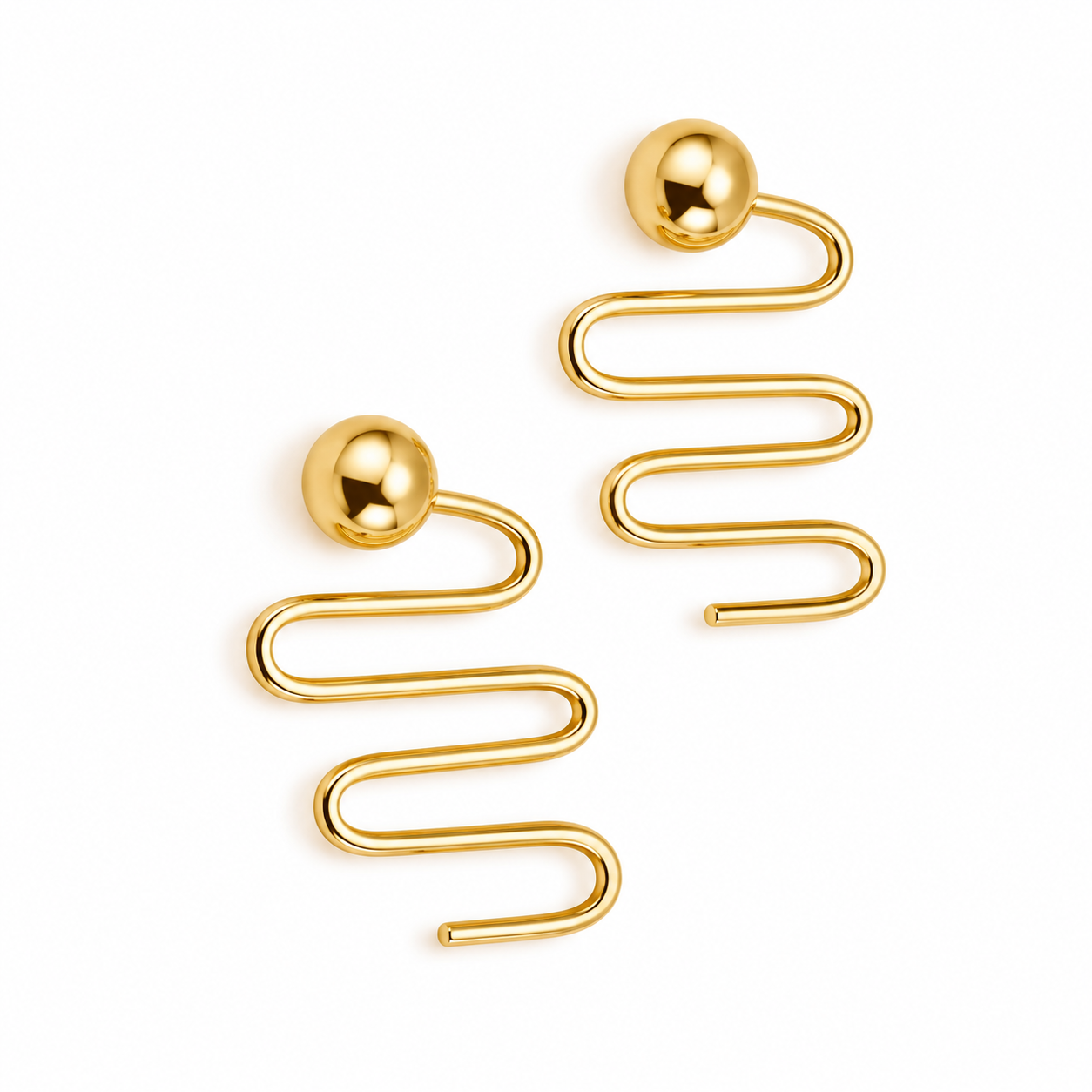 Serpentine Wave Hoops